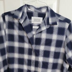 Grayson Navy and White Plaid Women's Button Down Shirt
